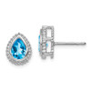 Lex & Lu 14k White Gold Pear Blue Topaz Earrings - Lex & Lu