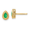 Lex & Lu 14k Yellow Gold Emerald Earrings LAL1287 - Lex & Lu