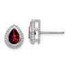 Lex & Lu 14k White Gold Pear Garnet Earrings - Lex & Lu