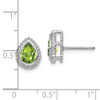 Lex & Lu 14k White Gold Pear Peridot Earrings - 4 - Lex & Lu