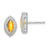 Lex & Lu 14k White Gold Marquise Citrine Earrings - Lex & Lu