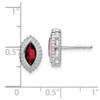 Lex & Lu 14k White Gold Marquise Garnet Earrings - 4 - Lex & Lu