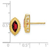 Lex & Lu 14k Yellow Gold Marquise Garnet Earrings - 4 - Lex & Lu