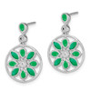 Lex & Lu 14k White Gold Emerald and Diamond Earrings LAL1312 - 2 - Lex & Lu