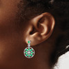 Lex & Lu 14k White Gold Emerald and Diamond Earrings LAL1312 - 3 - Lex & Lu