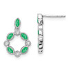Lex & Lu 14k White Gold Emerald and Diamond Earrings LAL1315 - Lex & Lu