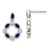 Lex & Lu 14k White Gold Sapphire and Diamond Earrings LAL1317 - Lex & Lu