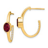 Lex & Lu 14k Yellow Gold Created Ruby and Diamond Earrings LAL1333 - Lex & Lu