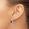 Lex & Lu 14k White Gold Created Ruby and Diamond Earrings LAL1338 - 3 - Lex & Lu