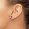 Lex & Lu 14k White Gold Ruby and Diamond Earrings LAL1358 - 3 - Lex & Lu