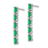 Lex & Lu 14k White Gold Emerald Earrings LAL1364 - 2 - Lex & Lu