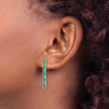 Lex & Lu 14k White Gold Emerald Earrings LAL1364 - 3 - Lex & Lu