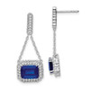 Lex & Lu 14k White Gold Created Sapphire and Diamond Earrings LAL1375 - Lex & Lu