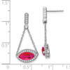 Lex & Lu 14k White Gold Created Ruby and Diamond Earrings LAL1380 - 2 - Lex & Lu