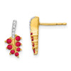 Lex & Lu 14k Yellow Gold Ruby and Diamond Earrings LAL1382 - Lex & Lu