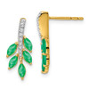 Lex & Lu 14k Yellow Gold Emerald and Diamond Earrings LAL1383 - Lex & Lu