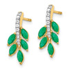 Lex & Lu 14k Yellow Gold Emerald and Diamond Earrings LAL1383 - 2 - Lex & Lu