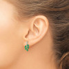 Lex & Lu 14k Yellow Gold Emerald and Diamond Earrings LAL1383 - 3 - Lex & Lu