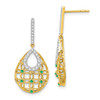 Lex & Lu 14k Yellow Gold Emerald and Diamond Earrings LAL1388 - Lex & Lu