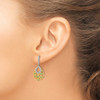 Lex & Lu 14k Yellow Gold Emerald and Diamond Earrings LAL1388 - 3 - Lex & Lu