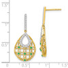 Lex & Lu 14k Yellow Gold Emerald and Diamond Earrings LAL1388 - 4 - Lex & Lu