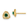 Lex & Lu 14k Yellow Gold Created Emerald Earrings - Lex & Lu