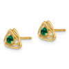 Lex & Lu 14k Yellow Gold Created Emerald Earrings - 2 - Lex & Lu