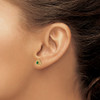 Lex & Lu 14k Yellow Gold Created Emerald Earrings - 3 - Lex & Lu