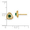 Lex & Lu 14k Yellow Gold Created Emerald Earrings - 4 - Lex & Lu