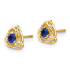 Lex & Lu 14k Yellow Gold Created Sapphire Earrings - 2 - Lex & Lu