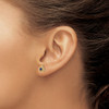 Lex & Lu 14k Yellow Gold Created Sapphire Earrings - 3 - Lex & Lu