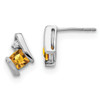 Lex & Lu 10k White Gold Citrine and Diamond Earrings LAL1423 - Lex & Lu
