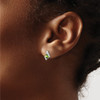 Lex & Lu 10k White Gold Peridot and Diamond Earrings LAL1428 - 3 - Lex & Lu