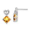 Lex & Lu 14k White Gold Citrine and Diamond Earrings LAL1435 - Lex & Lu