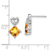 Lex & Lu 14k White Gold Citrine and Diamond Earrings LAL1435 - 4 - Lex & Lu