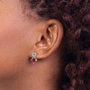 Lex & Lu 14k White Gold Created Ruby and Diamond Earrings LAL1437 - 3 - Lex & Lu