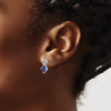 Lex & Lu 14k White Gold Created Sapphire and Diamond Earrings LAL1438 - 3 - Lex & Lu