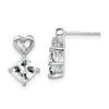 Lex & Lu 14k White Gold White Topaz and Diamond Earrings LAL1441 - Lex & Lu