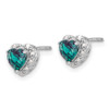 Lex & Lu Sterling Silver Created Alexandrite and Diamond Earrings LAL1445 - 2 - Lex & Lu