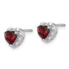 Lex & Lu Sterling Silver Created Ruby and Diamond Earrings LAL1449 - 2 - Lex & Lu