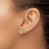 Lex & Lu Sterling Silver Peridot and Diamond Earrings LAL1452 - 3 - Lex & Lu