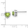 Lex & Lu Sterling Silver Peridot and Diamond Earrings LAL1452 - 4 - Lex & Lu