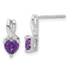 Lex & Lu Sterling Silver Amethyst and Diamond Earrings LAL1454 - Lex & Lu