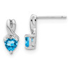 Lex & Lu Sterling Silver Blue Topaz and Diamond Earrings LAL1456 - Lex & Lu