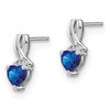 Lex & Lu Sterling Silver Created Sapphire and Diamond Earrings LAL1462 - 2 - Lex & Lu