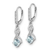 Lex & Lu Sterling Silver Aquamarine and Diamond Earrings LAL1467 - 2 - Lex & Lu