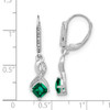 Lex & Lu Sterling Silver Created Emerald and Diamond Earrings LAL1470 - 4 - Lex & Lu