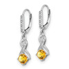 Lex & Lu Sterling Silver Citrine and Diamond Earrings LAL1471 - 2 - Lex & Lu