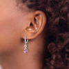 Lex & Lu Sterling Silver Created Pink Sapphire and Diamond Earrings LAL1472 - 3 - Lex & Lu
