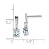 Lex & Lu 14k White Gold Aquamarine and Diamond Earrings LAL1479 - 4 - Lex & Lu